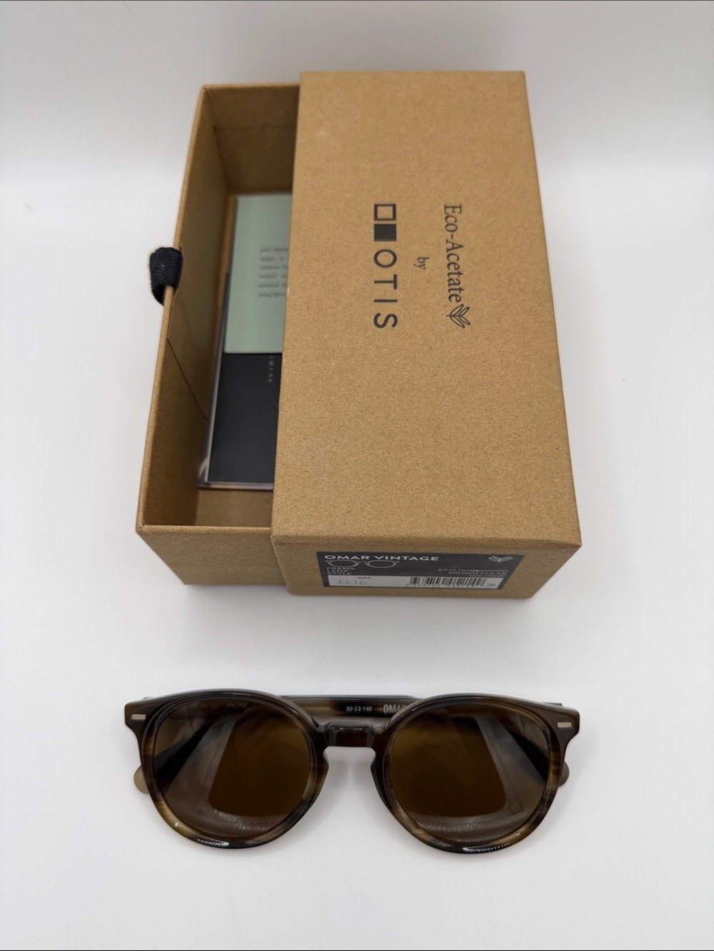 OTIS Eco-Acetate Women’s Light Brown Polarized Round Sunglasses with Brown Lense